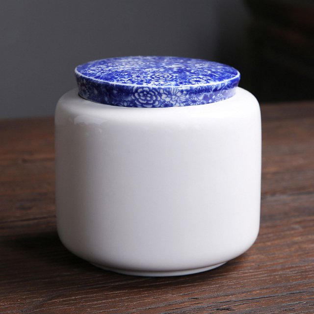 Tetera de cerámica sellada para té verde, tetera creativa de porcelana azul y blanca, tetera privada de cerámica para almacenamiento de té