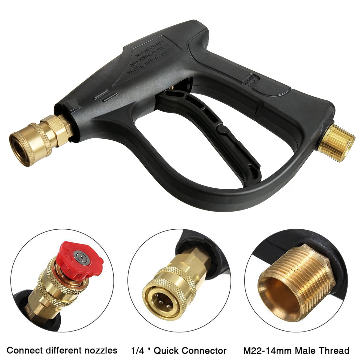 NozzleCar Pressure Universal Fast Plug Washer Hose Car Wash head Water Gun1/4 