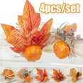 thumbnail image 1 of Neinkie 4Pcs Fall Themed Napkin Rings: Harvest Maple Fruit Maple Pumpkin Berry Napkin Rings Thanksgiving Napkin Rings Fall Harvest Napkin Rings Theme Thanksgiving Dinner Fall Gathering, 1 of 2