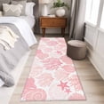 thumbnail image 4 of Rectangle Rug 2x6Ft Marine Coral Shell Starfish Soft Indoor Throw Rugs Carpets for Living Dining Bedroom Kids Room Non-Slip Playroom Crawl Rug Floor Mats Marine Life Pink, 4 of 9