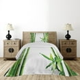 thumbnail image 3 of Ambesonne Nature Quilted Coverlet 2 Pcs, Wild Branches Tropical Scene, Twin Size, Fern Green and White, 3 of 5