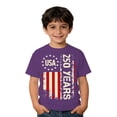 thumbnail image 4 of USA 250th Anniversary Shirt Kids Shirts Patriotic Boys Graphic Independence Day Print Tee for Children Purple 8 Years-9 Years, 4 of 4