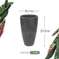 thumbnail image 6 of Ecobo 27.6-Inch Tall Eco-Friendly Round Pot Planter | Indoor/Outdoor Use, Durable, Versatile, and Lightweight | Contemporary All-Weather Design by Brazilian Artisans - Black, 6 of 8