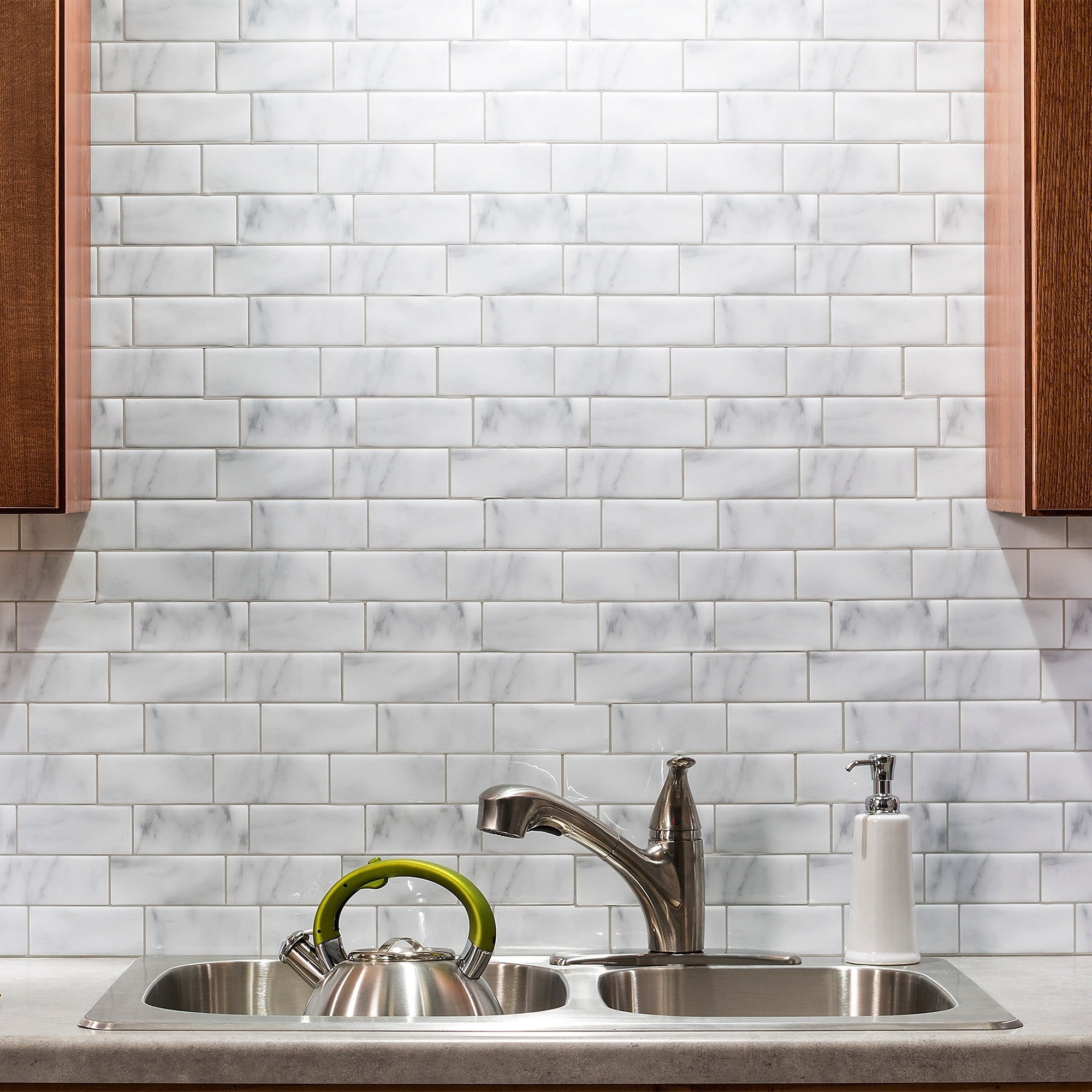 Tack Tile Peel & Stick Vinyl Backsplash Small Mosaic Brown (Pack of 3)