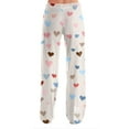thumbnail image 7 of Hearthz Valentines Day Pajamas Pants Women Love Heart Graphic Women Pajamas Pants Drawstring Wide Leg Holidays Women's Sleep Pants, 7 of 7