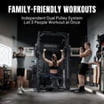 thumbnail image 6 of Mikolo M11 Elite Smith Machine Home Gym, 2200LBS Power Rack Cage with Dual 130LBS Weight Stacks, Functional Trainer with Weight Bench , Aluminum Pulleys and Other Attachments for Home Gym, 6 of 14