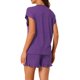 thumbnail image 3 of Conjuntos de pijama para mujeres INSPIRE CHIC, camisetas de manga corta con pantalones cortos, bolsillos, suaves, conjuntos de lounge con volantes, L púrpura oscuro, 3 of 5