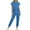 Light Blue, variant on RKSTN Womens Scrubs Hospital Scrub Set Solid Color V Neck Short Sleeve Pocketed Scrubs Top Elasticated Drawstring Cuffed Pants with Pockets Doctor Nurse Cozy Fit Workweart