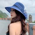 thumbnail image 7 of D-GROEE Women Straw Hat Beach Sun Cap Flower Decor Lady Braided for Travel Decoration Summer Vacation Soft Lightweight and Breathable, 7 of 7