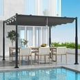 thumbnail image 3 of Costway 10' x 10' Outdoor Pergola with Retractable Canopy Heavy-Duty Metal Columns, 3 of 11
