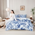 thumbnail image 5 of Homewish Sketch Dog Palm Leaf 7-Piece Twin Bedding,Vintage Golden Retriever Bedding Comforter Set,Blue White,Reversible, 5 of 8