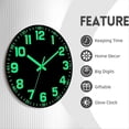 thumbnail image 4 of 12inch Wall Clocks Glow In the Dark Clock Silent Wall Clock, 4 of 5