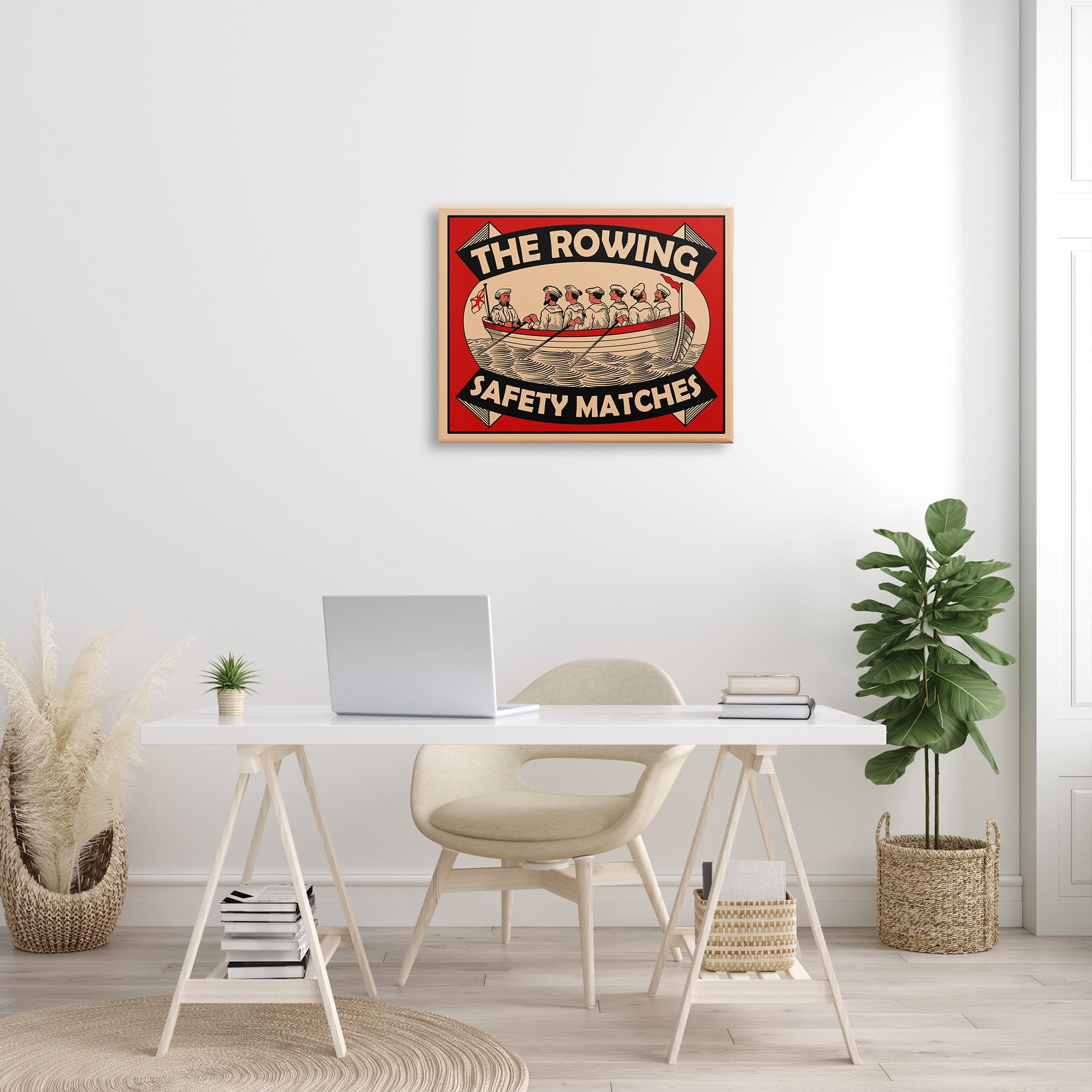Stupell Industries The Rowing Team Safety Matches Vintage Nautical Sport, 24 x 30, Designed by Mark Rogan