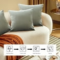 thumbnail image 6 of Cinvoph 18"x18" Plain Colored Throw Pillow Covers Cushion Cases, Soft Plush Striped Pillow Covers for Couch Sofa Bed Chair Living Room Bedroom, Modern Home Decor for All Seasons Gray, 6 of 6