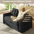 thumbnail image 6 of Erinnyees 2-in-1 Sleeper Sofa, No Assembly Corduroy Loveseat, Converts to Bed with Deep Seat & 2 Included Pillows, 6 of 9