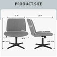 thumbnail image 7 of YRLLENSDAN Criss Cross Chair Wide Desk Chair Comfy Computer Chair Vanity Chair Wide Office Chair No Wheels Cross Legged Office Chair Armless Office Chair, Grey, 7 of 7