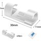 thumbnail image 2 of Clips para cables [20 piezas], clips para ordenar cables, bridas para cables, fijación autoadhesiva, se pueden utilizar para gestionar cables en el hogar o la oficina (blanco), 2 of 5
