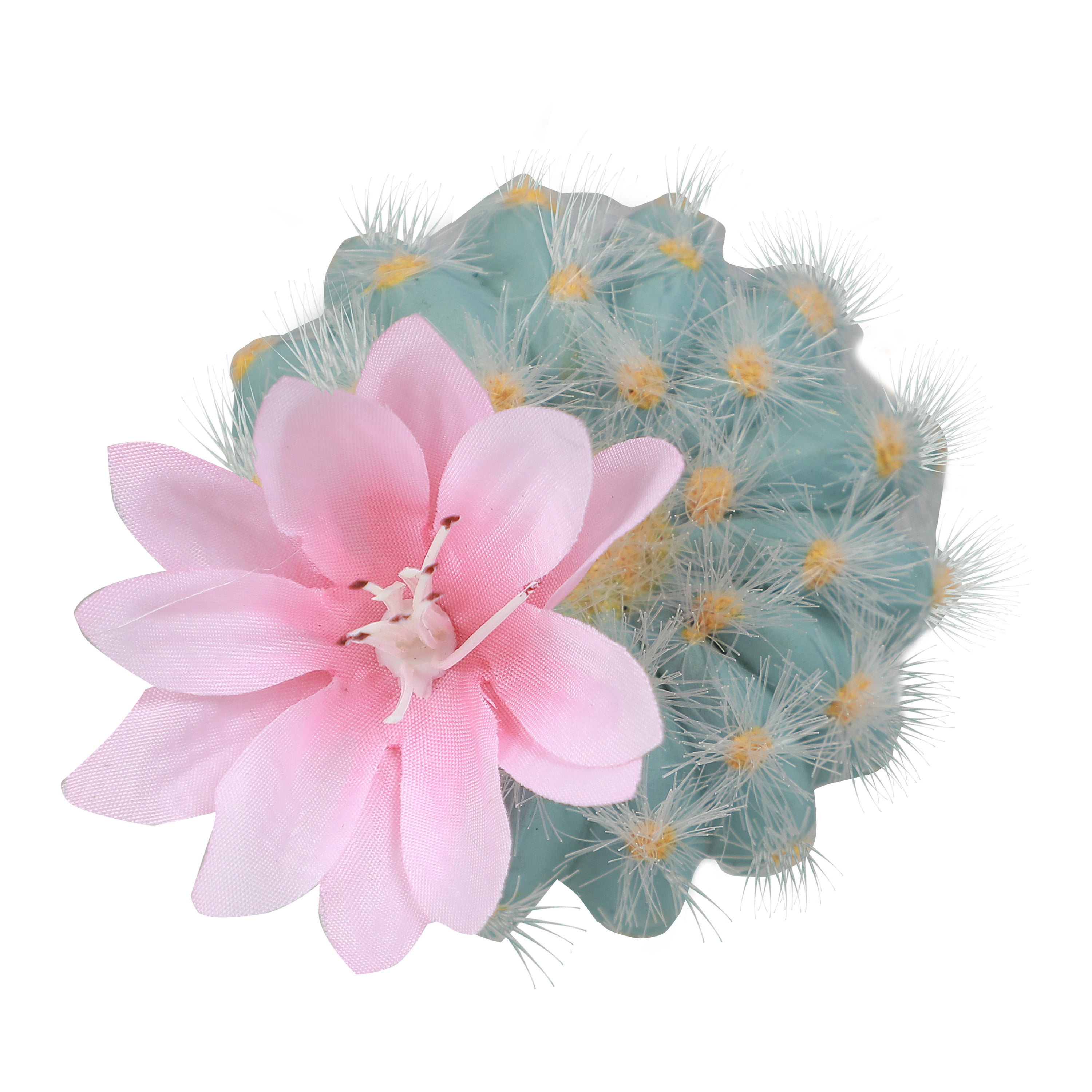 Mainstays 6.4" Artificial Teal Cactus with Pink Flow Pick
