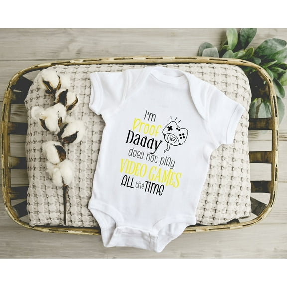 Funny Daddy Onesie, I'M Proof Video Games Onesie, Hello Daddy Onesie, Pregnancy Announcement For Husband, Pregnancy Reveal, Video Games Cute and Cool Baby Bodysuit, BABY BODYSUIT LAT 4424