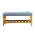 thumbnail image 2 of ACME Charla Bench in Blue & Oak, 2 of 3