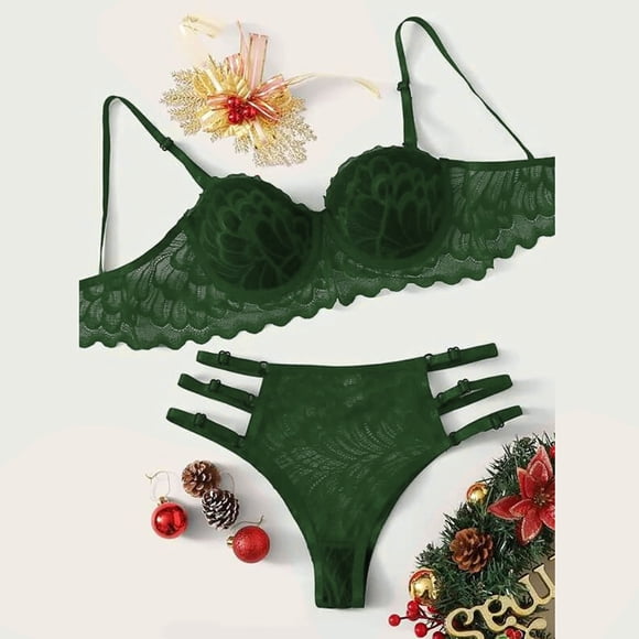 Bra & Brief Sets New Sexy Fashion Lace Lingerie Underwear Sleepwear Steel Ring Pajamas Garter M