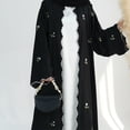 thumbnail image 4 of Musulmán Suelto Burqa Frente Open Owavy Abaya Women Turquía Modesta Rata (s) Negra, 4 of 9
