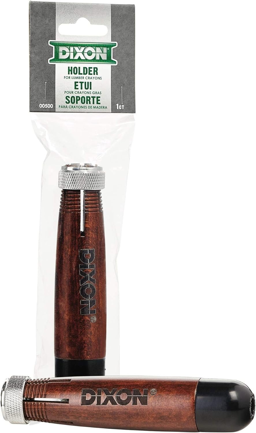 Dixon - DIX00500 Industrial Lumber Crayon Holder for 1/2" Round or Hexagonal Crayons, Wood with Metal Chuck, Walnut 00500 Walnut Pack of 12