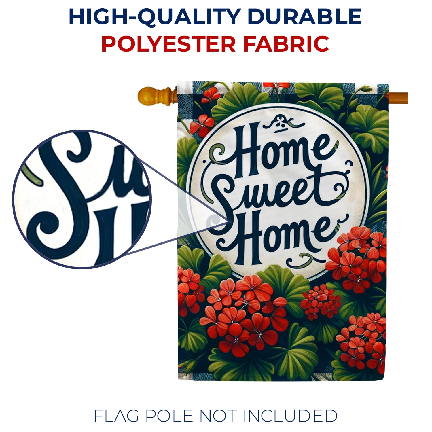 America Forever Home Sweet Home House Flag, 28x40 inch Double Sided, Spring Summer Floral Decor, Welcome Yard Flag New Home Seasonal Holiday Porch Outdoor Decoration