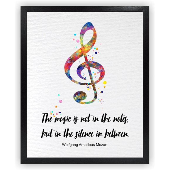 Asdg12s Unframed Treble Clef Sign Inspirational Quote Music Notes Watercolor Art Print Music Studio Recording Room Decor Musician Wall Decor Wall Hanging DN735
