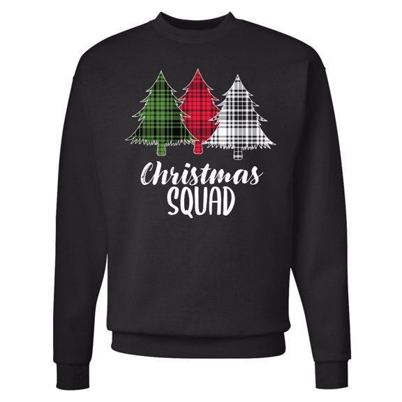 Inktastic Christmas Squad with Plaid Trees Adult Sweatshirt