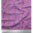 thumbnail image 1 of Soimoi Purple Rayon Fabric Flower & Butterfly Print Fabric by The Yard 42 Inch Wide, 1 of 3