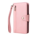 thumbnail image 2 of Feishell for iPhone 14 Pro Wallet Case with Wrist Strap,Premium PU Leather Zipper Pocket Magnetic Buckle Folio Flip ID Credit Card Slots Shockproof Kickstand Phone Case for Women Men,Rosegold, 2 of 15