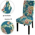 thumbnail image 6 of Floral Redand Yellow On A Turquoise Color Dining Chair Covers Set of 4,Stretch Parsons Chair Slipcovers Universal Removable Washable Chair Seat Covers Protector for Dining Room,Kitchen, 6 of 6