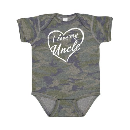 

Inktastic I Love My Uncle in White Chalk Heart Gift Baby Boy or Baby Girl Bodysuit