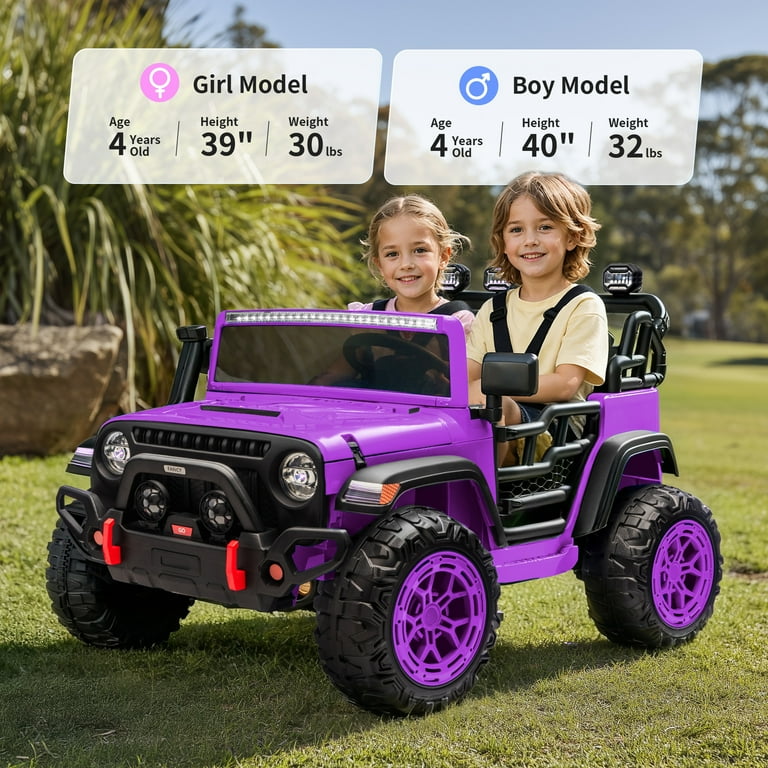 Hikiddo JC555 24V Electric 2-Seater Ride-On Truck for Kids with