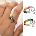 thumbnail image 2 of Mightlink Rotatable Colorful Beads Ring Stress Anxiety Relief Open Adjustable Men Women Finger Ring Fashion Jewelry Accessories Christmas New Year Gift, 2 of 6
