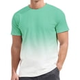 thumbnail image 3 of Men's Gradient T Shirt Big And Tall Shirts for Men Short Sleeve Crewneck Tops Loose Casual Large T-Shirts Summer Basic Tee Mint Green 4Xl, 3 of 3
