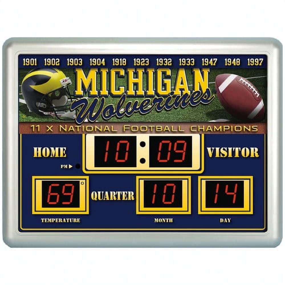 Team Sports America NCAA ScoreBoard Wall Clock with Thermometer -  Walmart.com, image size:1000x1000