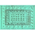 thumbnail image 1 of Ahgly Company Indoor Rectangle Oriental Turquoise Blue Industrial Area Rugs, 2' x 4', 1 of 4