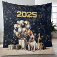 thumbnail image 4 of Happy New Year Bull Terrier Welcome 2025 Balloon Firework Party Quilt Blanket Bully Dog Lovers Gifts Idea Cozy Comforter Throw Blanket - 01014, 4 of 5