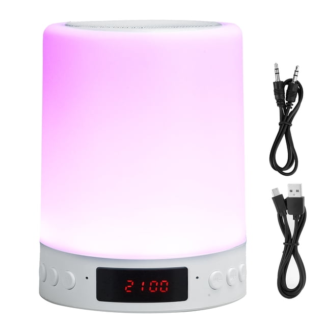 Colorful Night Light Speaker,Bluetooth Speaker Alarm Clock Night Light Bluetooth Speaker Desktop LED Night Light Compact and Lightweight