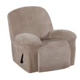thumbnail image 1 of 1 Piece Design Recliner Cover Elastic Arm Sofa Reclinder Cover , White, Brown_1, 1 of 9