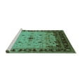 thumbnail image 2 of Ahgly Company Machine Washable Indoor Rectangle Oriental Turquoise Blue Traditional Area Rugs, 2' x 5', 2 of 4