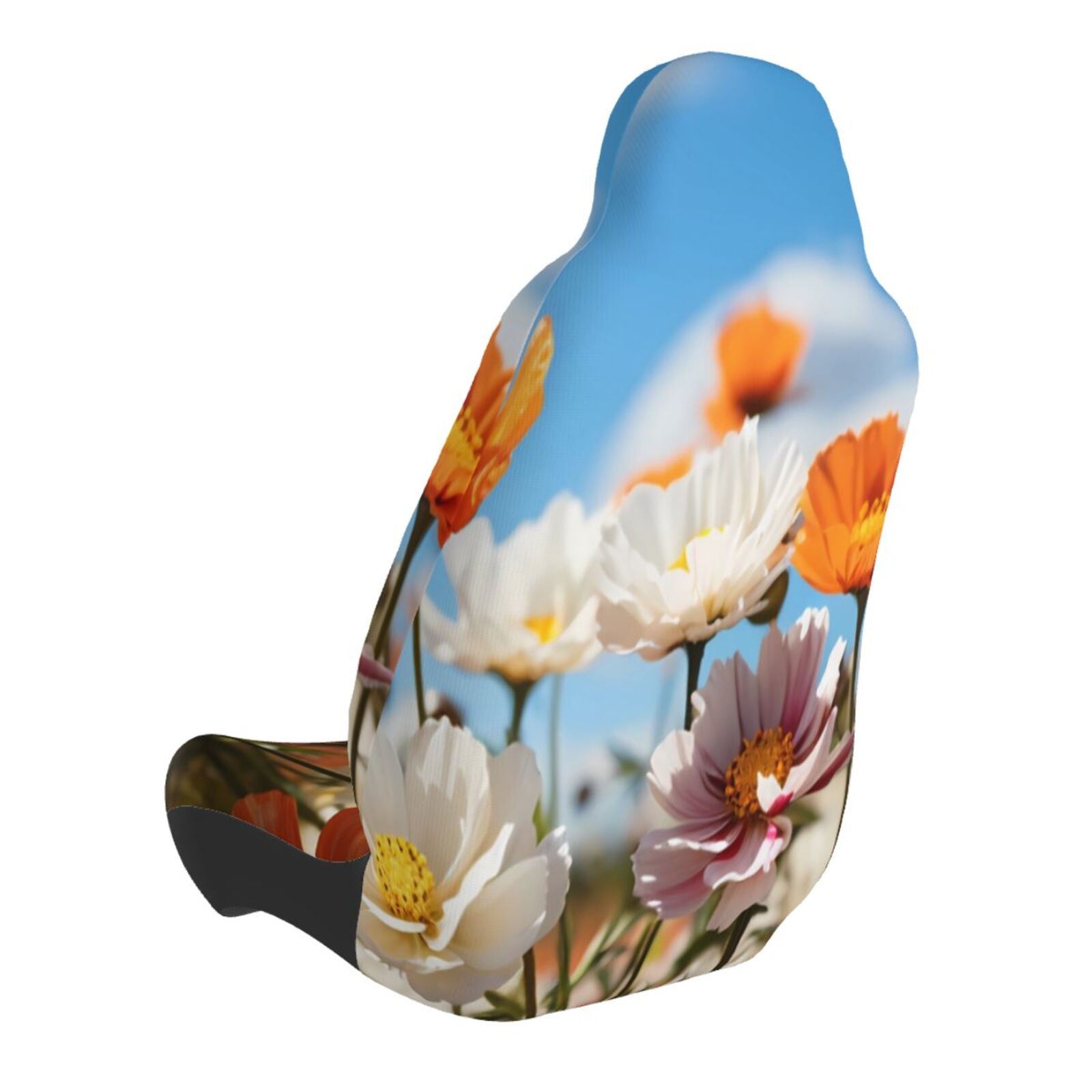 Naloa Vibrant Field Of Blossoms Car Seat Covers Universal Front Seat Coves for Car Accessories ,Padded Car Covers for Automotive, SUV, Truck, and Van