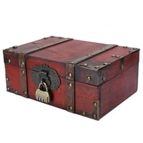 TOPINCN Wooden Box, Vintage Suitcase Lockable Box Vintage Wooden