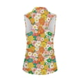 thumbnail image 3 of Uorisanigo Cute Hippie Flower Womens Golf Shirt Soft Polyester Spandex Fabric Womens Golf Shirt Sleeveless Zip Up Polo Shirts Quick Dry Outing Wear, 3 of 7