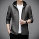 thumbnail image 2 of y chaqueta de primavera y otoño para hombre 2024 nueva moda suelta con capucha abrigo de cuero moda negocios casual para hombre, 2 of 5