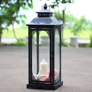 Assorted-Size, Antique-Style, White Metal Lanterns for Flameless ...