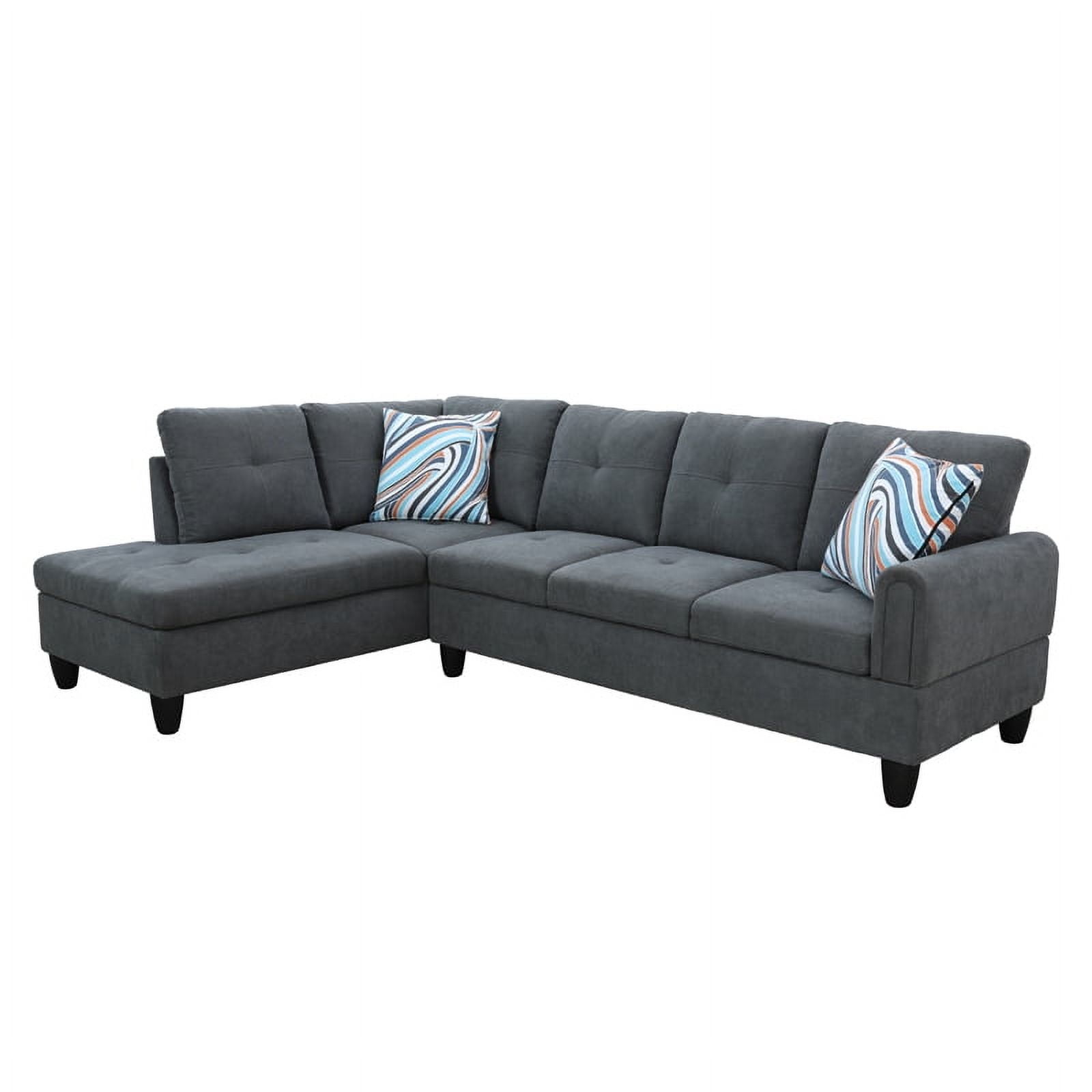 Hommoo Convertible Sectional Sofa Couch, Modern L-Shaped Couch Sofa Sectional for Small Living Room, Apartment and Small Space, Dark Grey