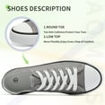 thumbnail image 3 of AOMAIS Womens Canvas Fashion Sneakers Classic Low Top Fabric Shoes Casual Walking Canvas Flats Cute Lace Up Tennis Shoes for Lady(Gray US10), 3 of 7